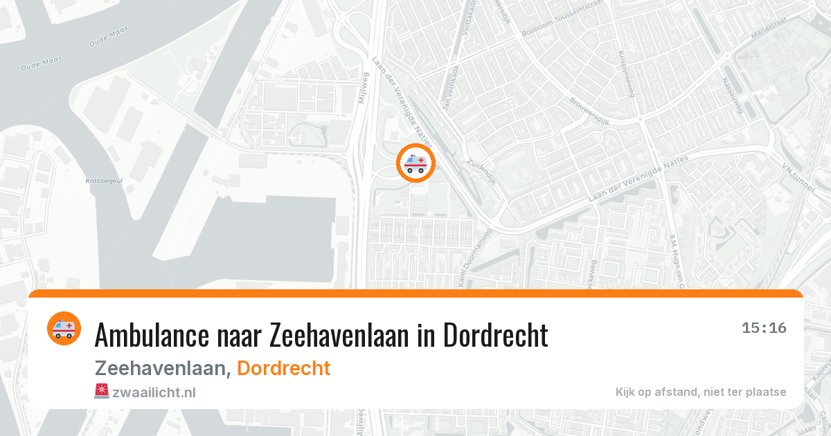 Ambulance naar Zeehavenlaan in Dordrecht — 14 aug 2026