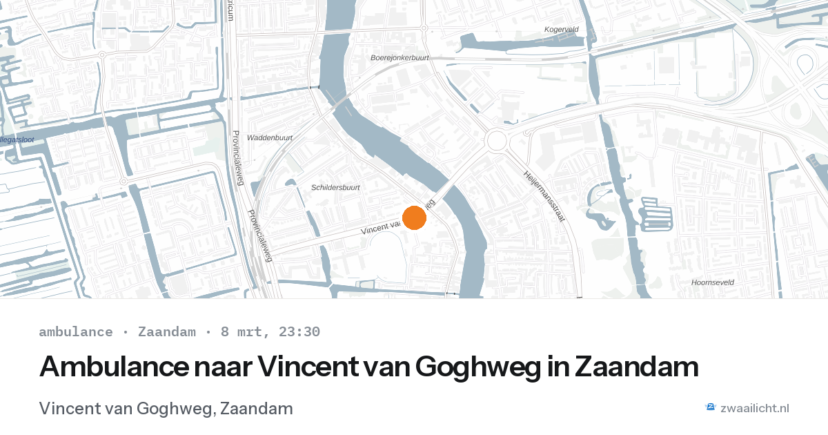 Ambulance naar Vincent van Goghweg in Zaandam — 8 mrt 2026