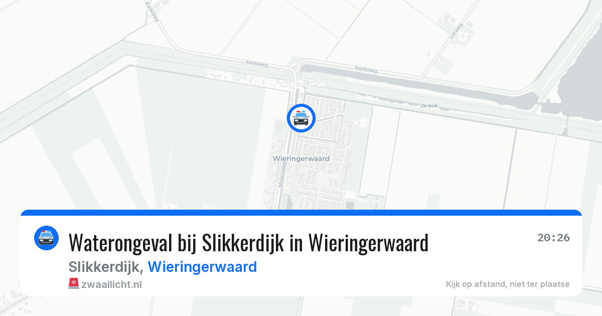 Waterongeval bij Slikkerdijk in Wieringerwaard — 11 jun 2026