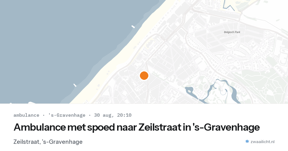Ambulance met spoed naar Zeilstraat in 's-Gravenhage — 30 aug 2026