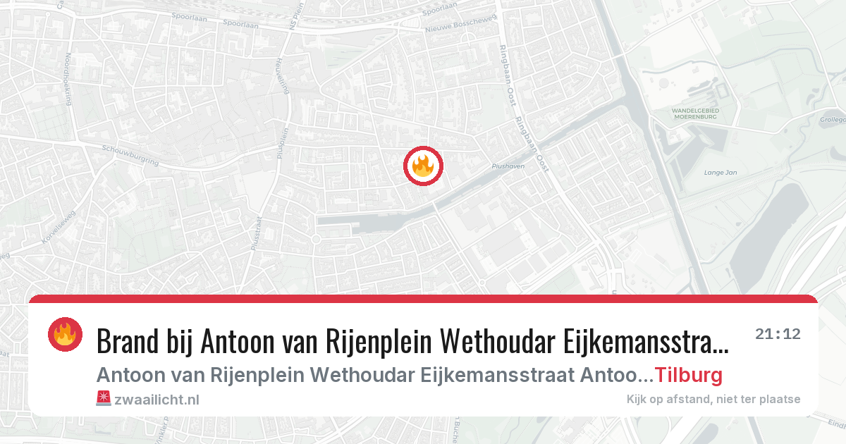 Brand bij Antoon van Rijenplein Wethoudar Eijkemansstraat Antoon V N Rijefplein in Tilburg — 30 jun 2026