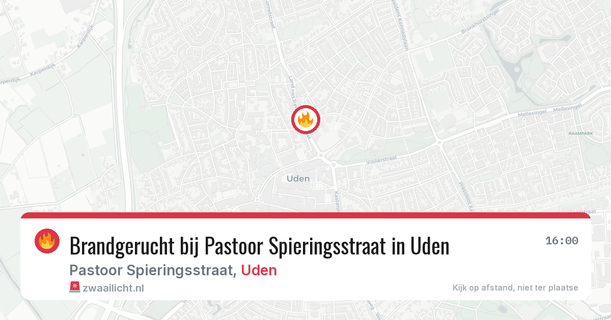 Brandgerucht bij Pastoor Spieringsstraat in Uden — 7 jun 2026