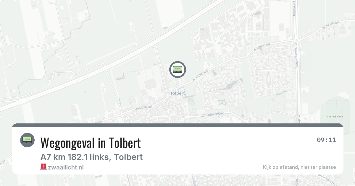 Wegongeval in Tolbert — 6 feb 2026