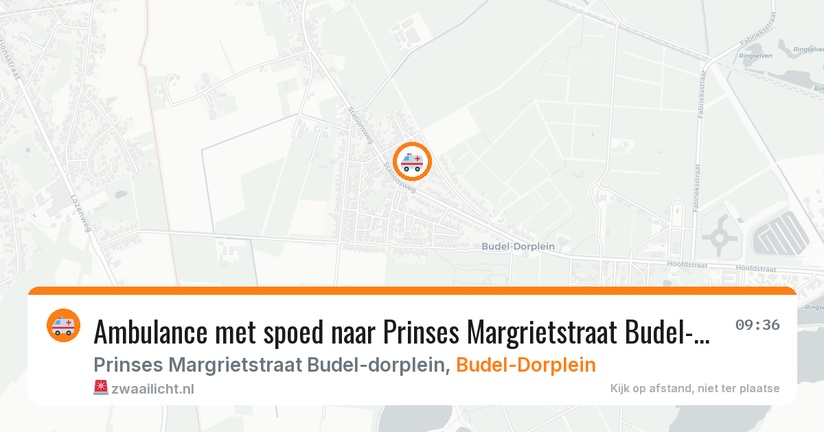 Ambulance met spoed naar Prinses Margrietstraat Budel-dorplein in Budel-Dorplein — 16 jun 2026