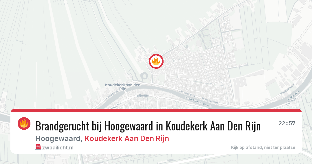 Brandgerucht bij Hoogewaard in Koudekerk Aan Den Rijn — 13 jun 2026