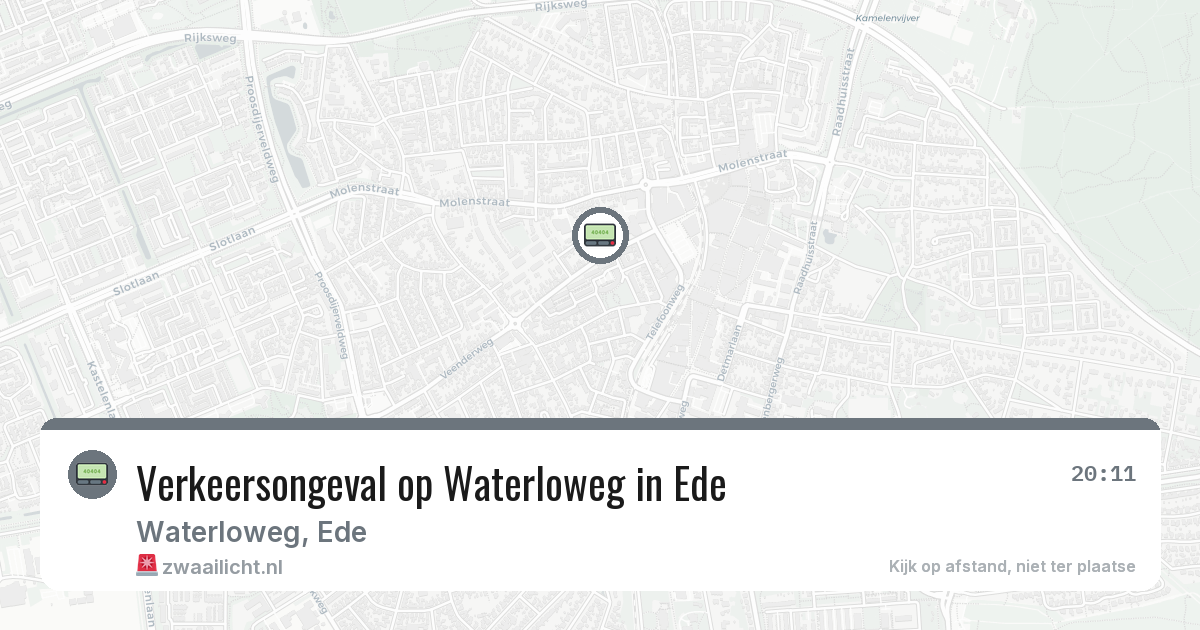 Verkeersongeval op Waterloweg in Ede — 21 mrt 2026