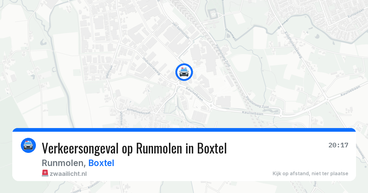 Verkeersongeval op Runmolen in Boxtel — 1 jul 2026
