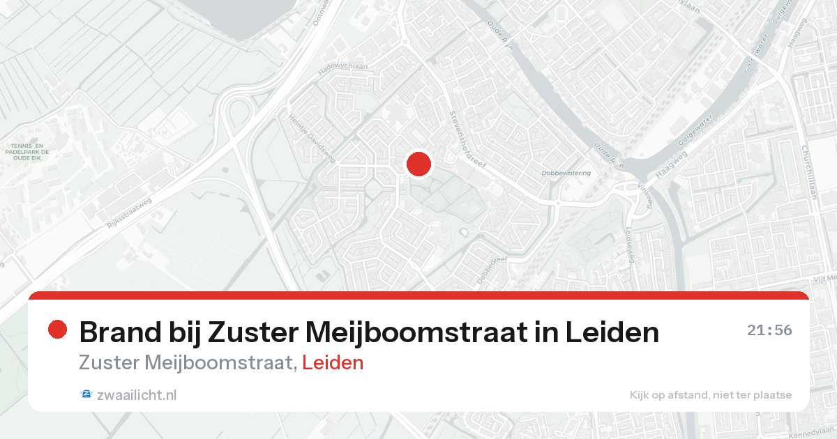 Brand bij Zuster Meijboomstraat in Leiden — 15 aug 2026