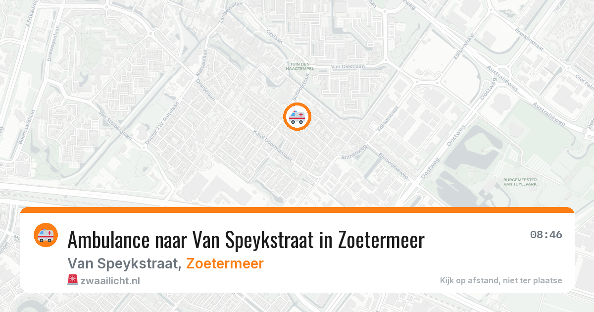 Ambulance naar Van Speykstraat in Zoetermeer — 15 jun 2026