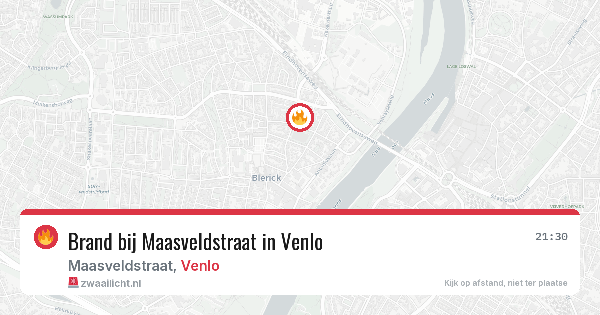 Brand bij Maasveldstraat in Venlo — 13 jul 2026