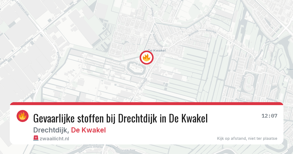 Gevaarlijke stoffen bij Drechtdijk in De Kwakel — 27 jun 2026