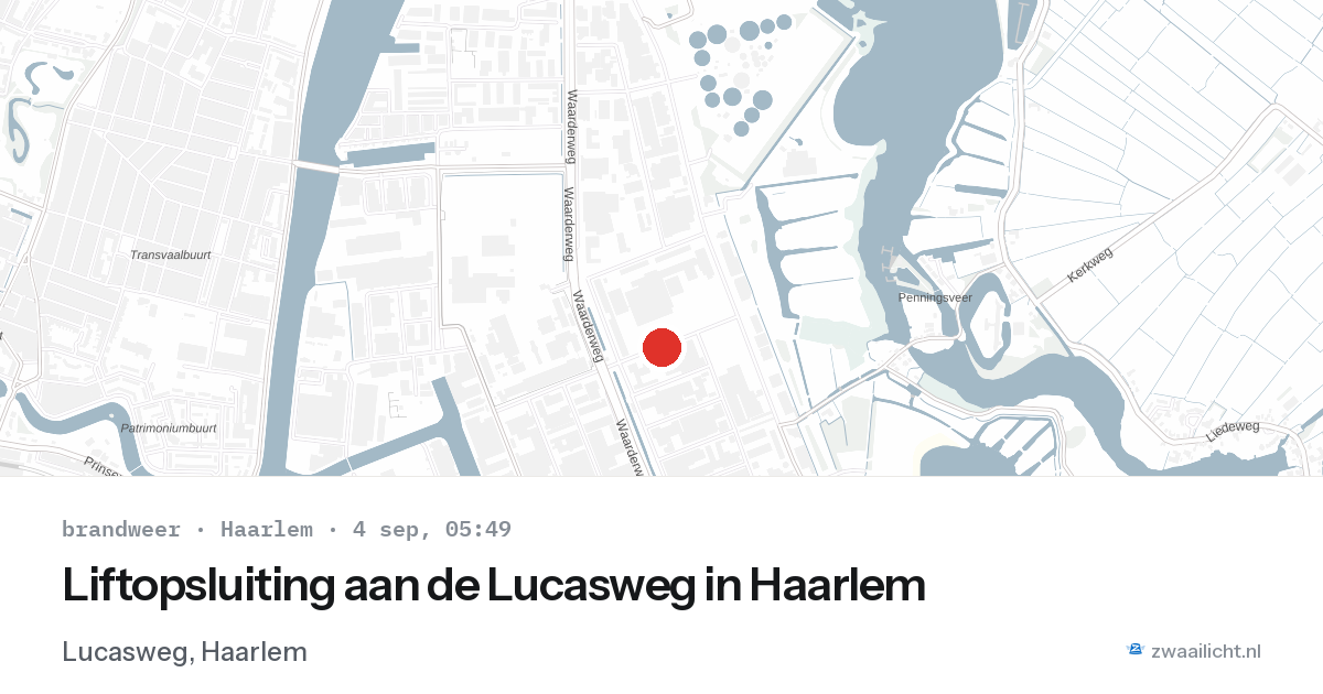Liftopsluiting aan de Lucasweg in Haarlem — 4 sep 2026