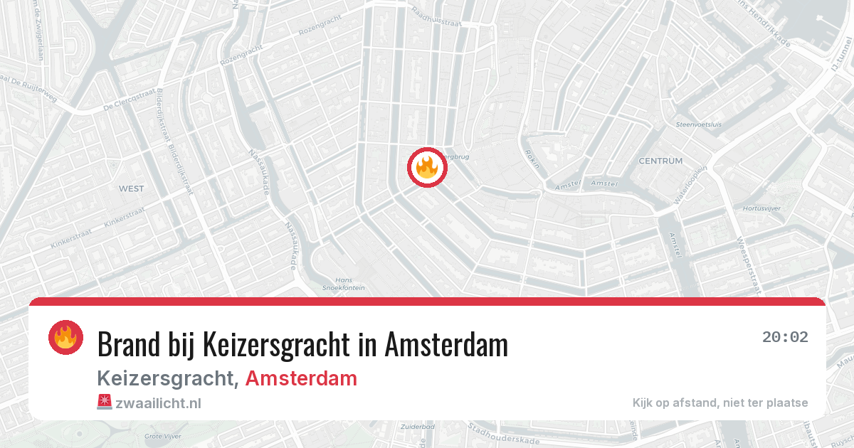 Brand bij Keizersgracht in Amsterdam — 25 jun 2026