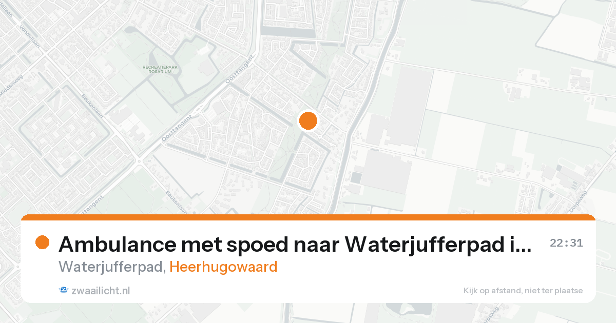 Ambulance met spoed naar Waterjufferpad in Heerhugowaard — 17 aug 2026