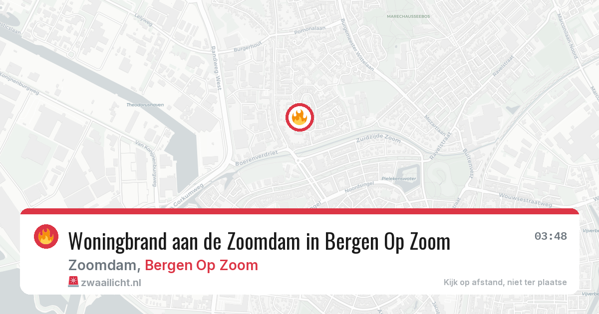 Woningbrand aan de Zoomdam in Bergen Op Zoom — 29 mrt 2026