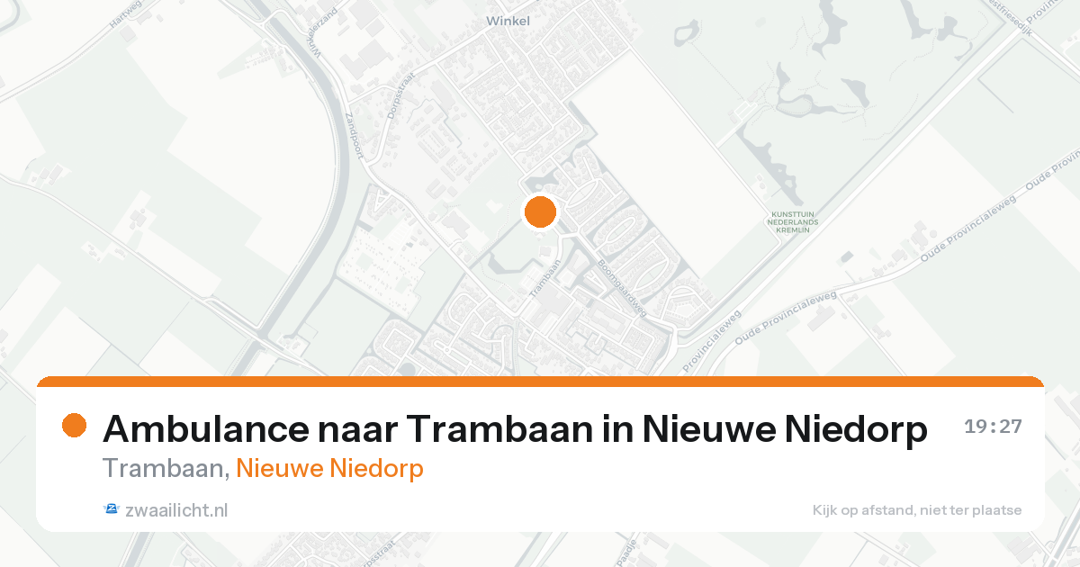 Ambulance naar Trambaan in Nieuwe Niedorp — 16 aug 2026