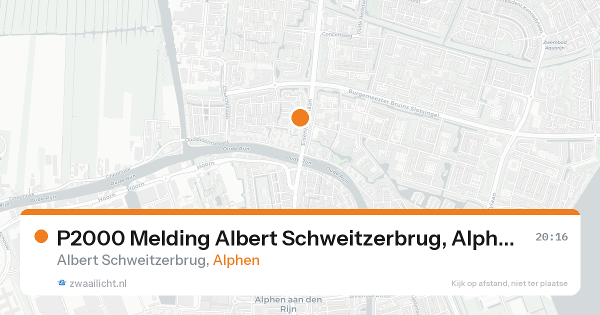 P2000 Melding Albert Schweitzerbrug, Alphen — 15 aug 2026