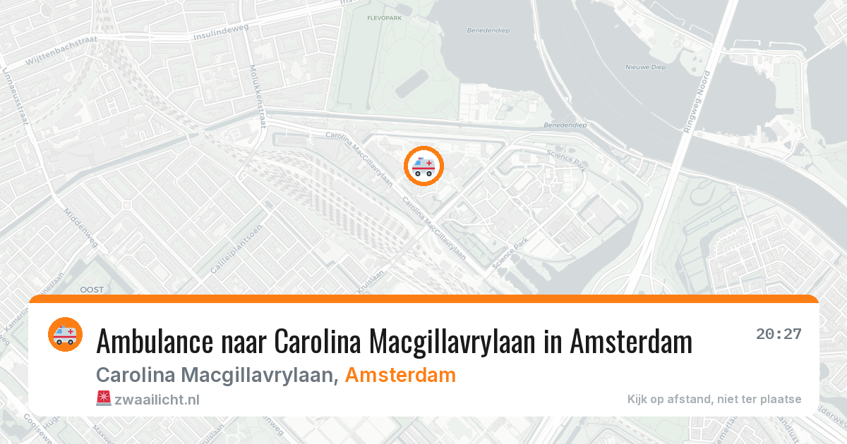 Ambulance naar Carolina Macgillavrylaan in Amsterdam — 18 mrt 2026