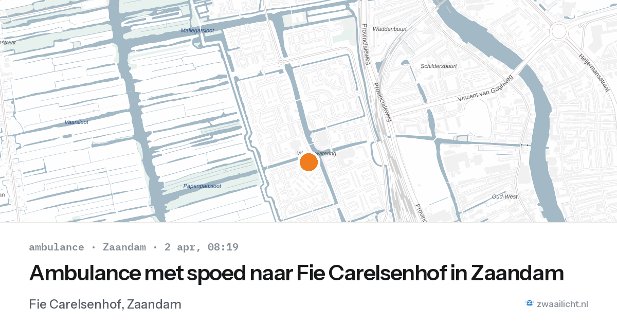 Ambulance met spoed naar Fie Carelsenhof in Zaandam — 2 apr 2026