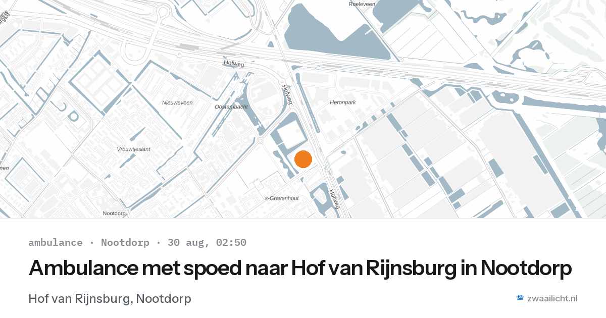 Ambulance met spoed naar Hof van Rijnsburg in Nootdorp — 30 aug 2026