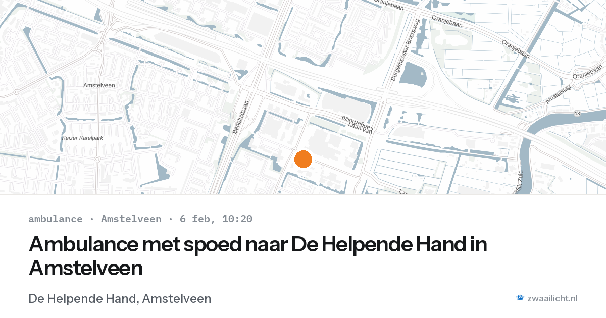 Ambulance met spoed naar De Helpende Hand in Amstelveen — 6 feb 2026