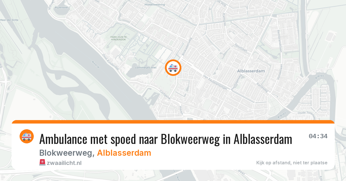 Ambulance met spoed naar Blokweerweg in Alblasserdam — 15 jul 2026
