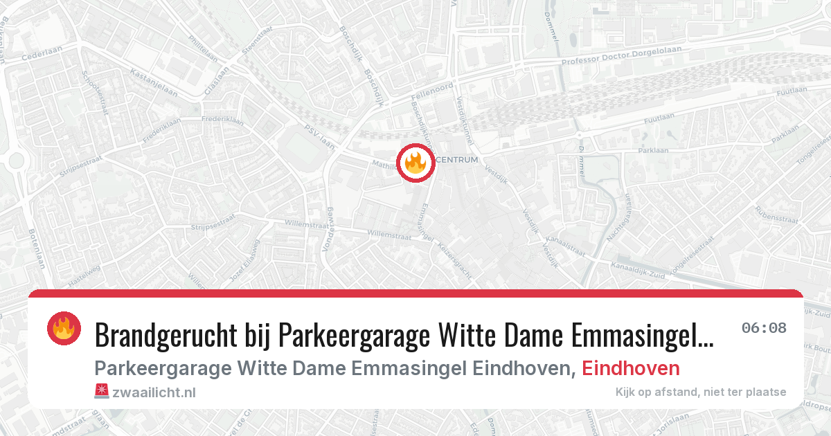 Brandgerucht bij Parkeergarage Witte Dame Emmasingel Eindhoven in Eindhoven — 17 jun 2026