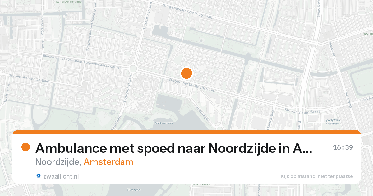 Ambulance met spoed naar Noordzijde in Amsterdam — 23 aug 2026