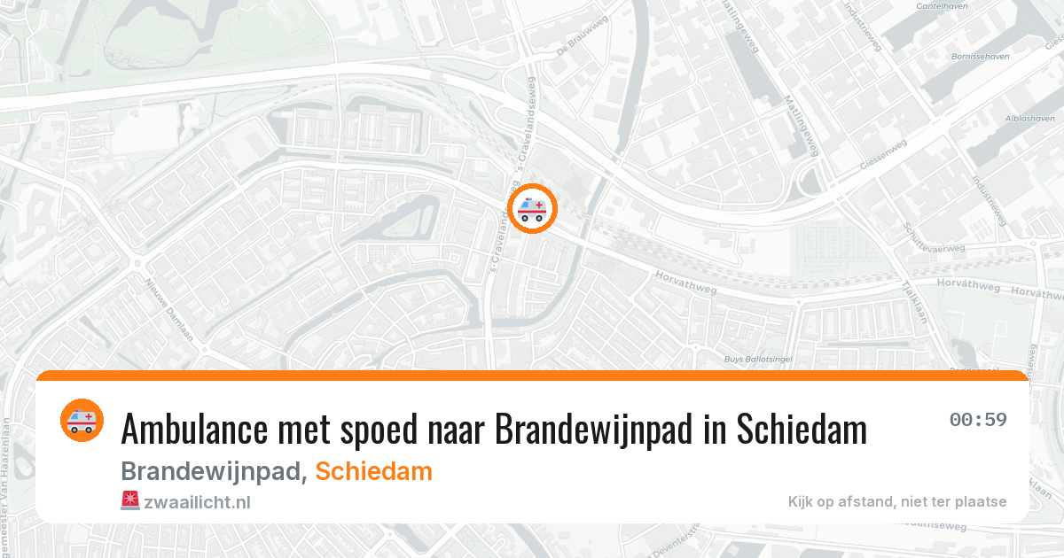 Ambulance met spoed naar Brandewijnpad in Schiedam — 23 jul 2026