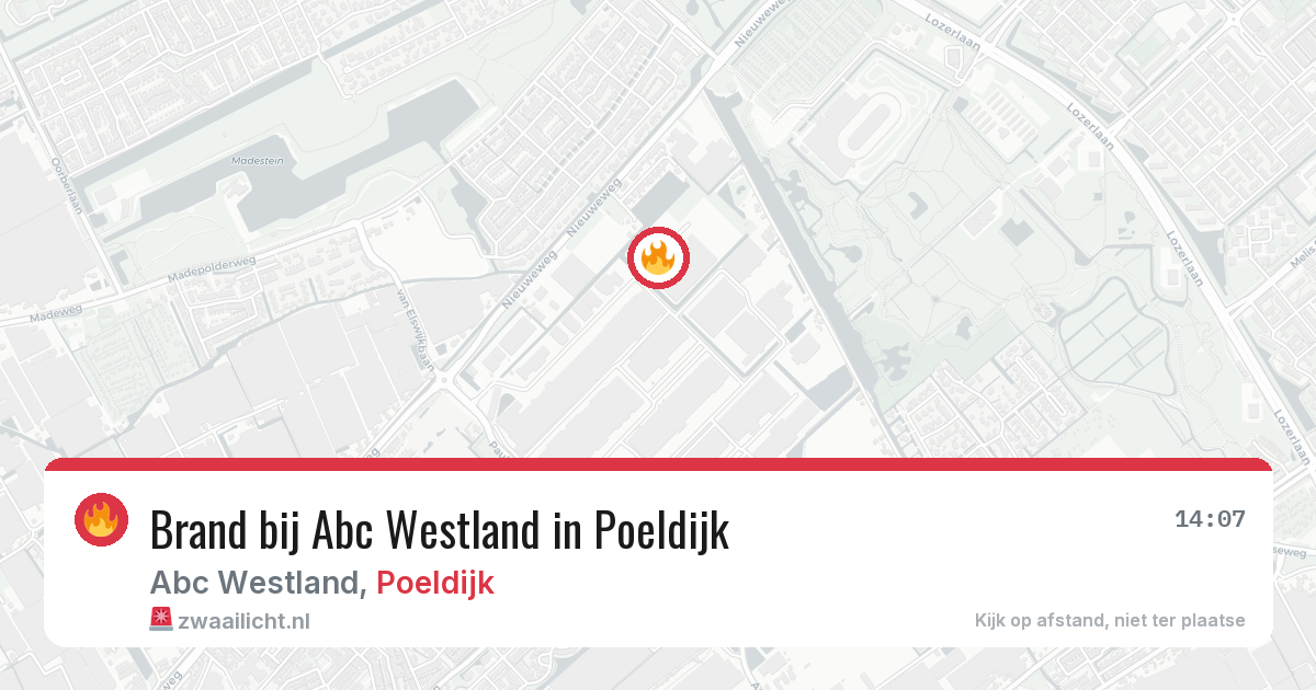 Brand bij Abc Westland in Poeldijk — 29 jun 2026