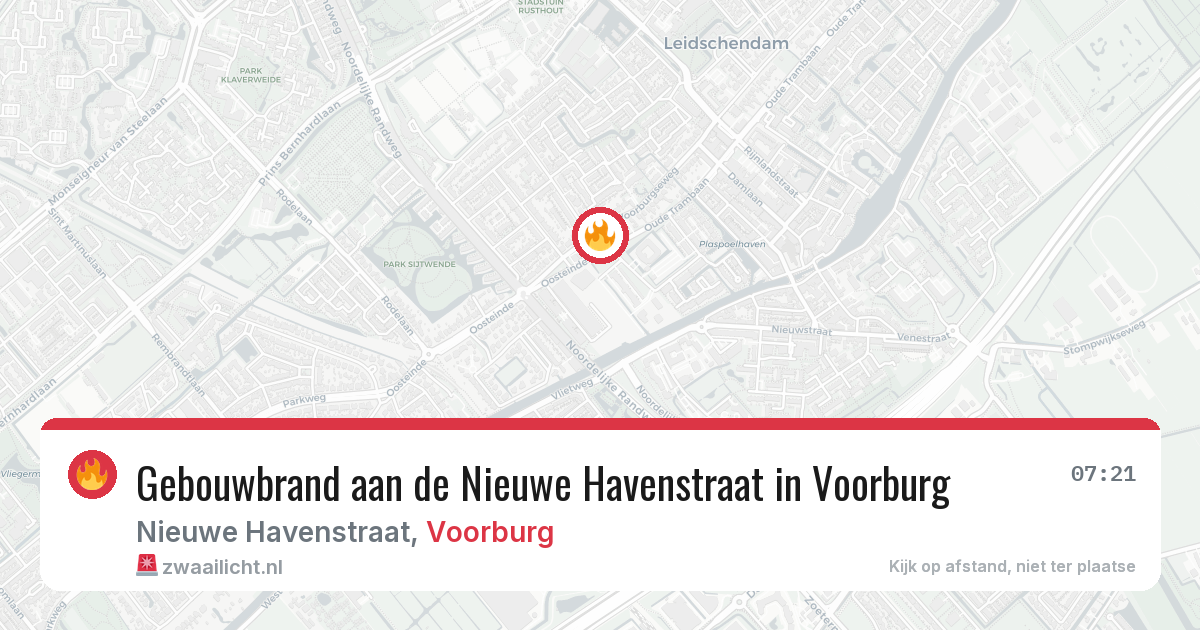 Gebouwbrand aan de Nieuwe Havenstraat in Voorburg — 25 feb 2026