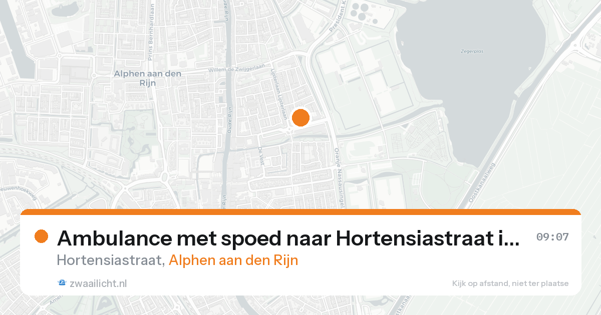 Ambulance met spoed naar Hortensiastraat in Alphen aan den Rijn — 25 aug 2026
