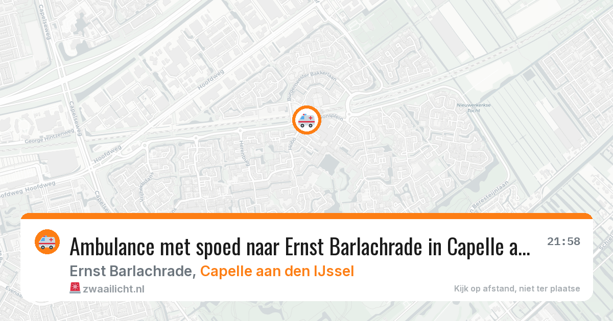 Ambulance met spoed naar Ernst Barlachrade in Capelle aan den IJssel — 22 mrt 2026
