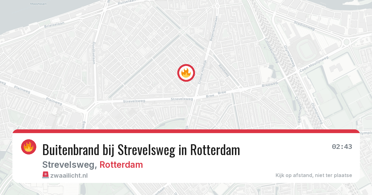 Buitenbrand bij Strevelsweg in Rotterdam — 6 jul 2026