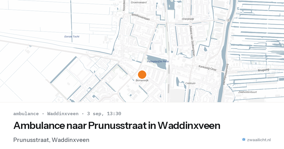 Ambulance naar Prunusstraat in Waddinxveen — 3 sep 2026