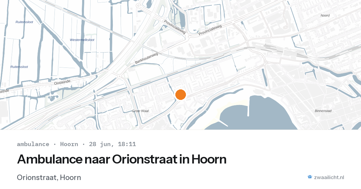 Ambulance naar Orionstraat in Hoorn — 28 jun 2026