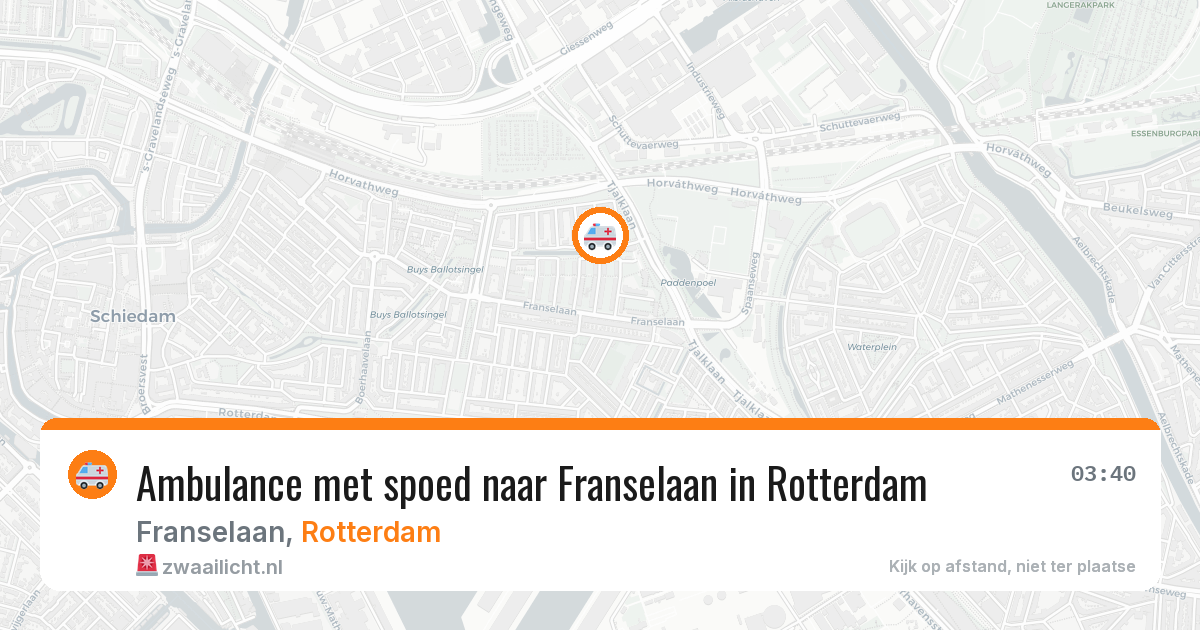 Ambulance met spoed naar Franselaan in Rotterdam — 14 aug 2026