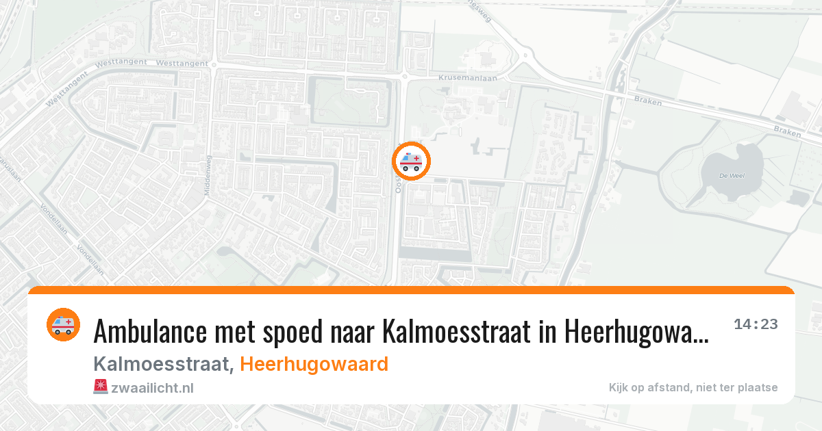 Ambulance met spoed naar Kalmoesstraat in Heerhugowaard — 2 aug 2026