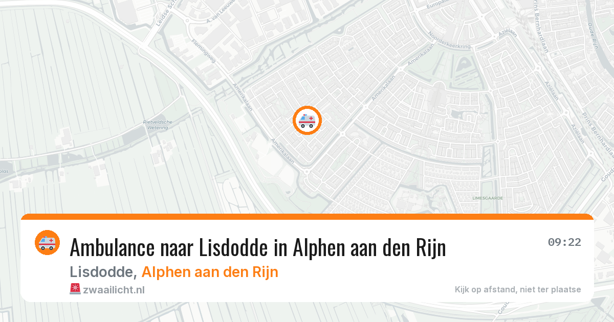 Ambulance naar Lisdodde in Alphen aan den Rijn — 20 jun 2026