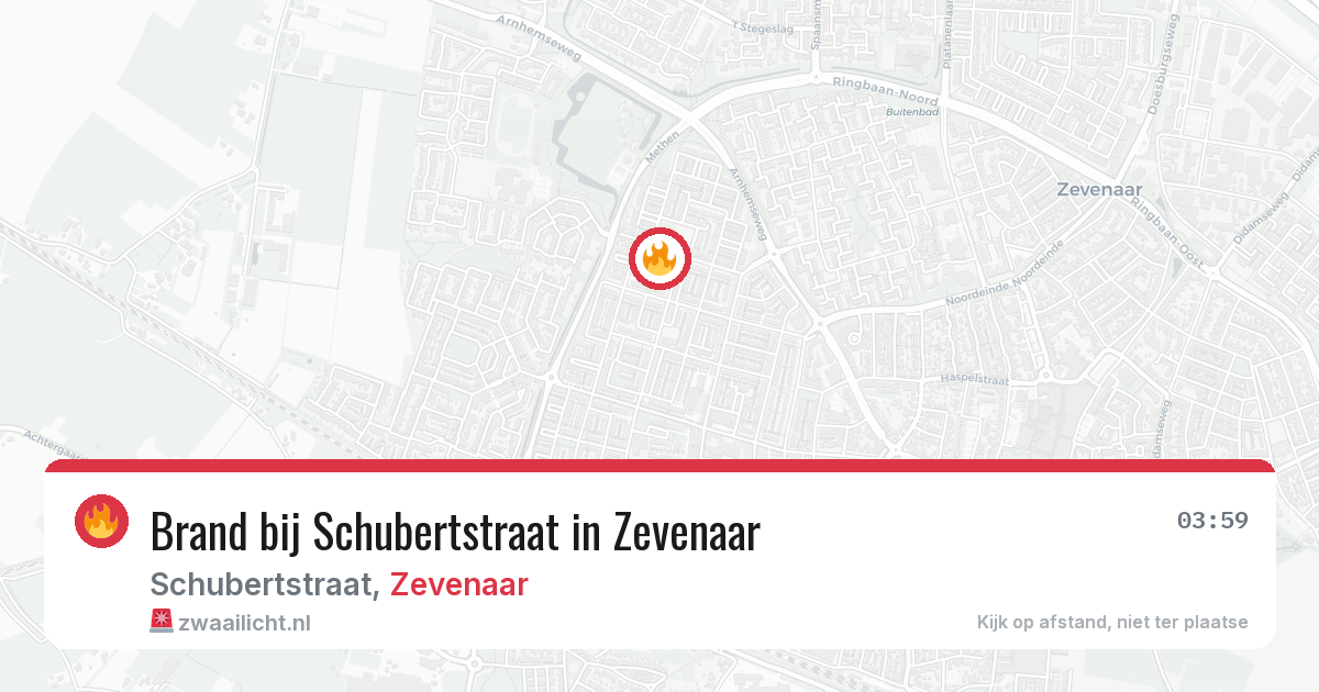 Brand bij Schubertstraat in Zevenaar — 28 jun 2026