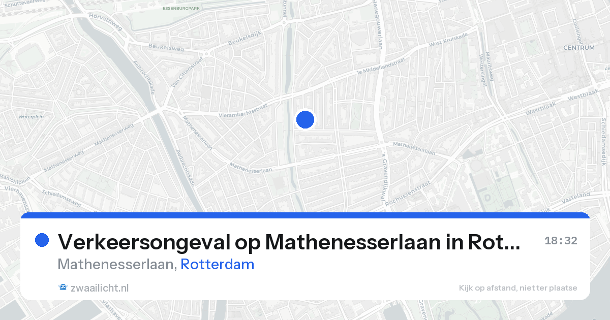 Verkeersongeval op Mathenesserlaan in Rotterdam — 18 aug 2026