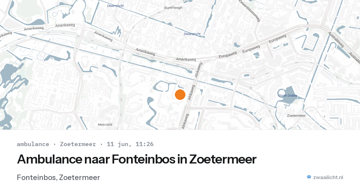 Ambulance naar Fonteinbos in Zoetermeer — 11 jun 2026