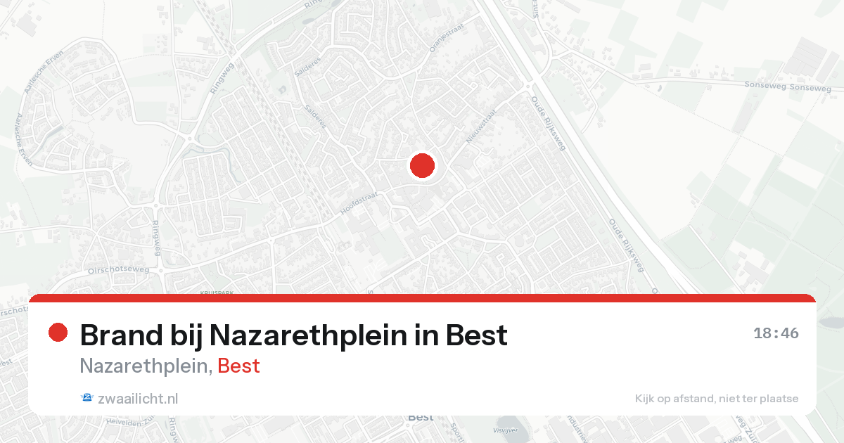 Brand bij Nazarethplein in Best — 18 aug 2026