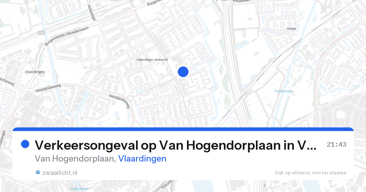 Verkeersongeval op Van Hogendorplaan in Vlaardingen — 17 jan 2026