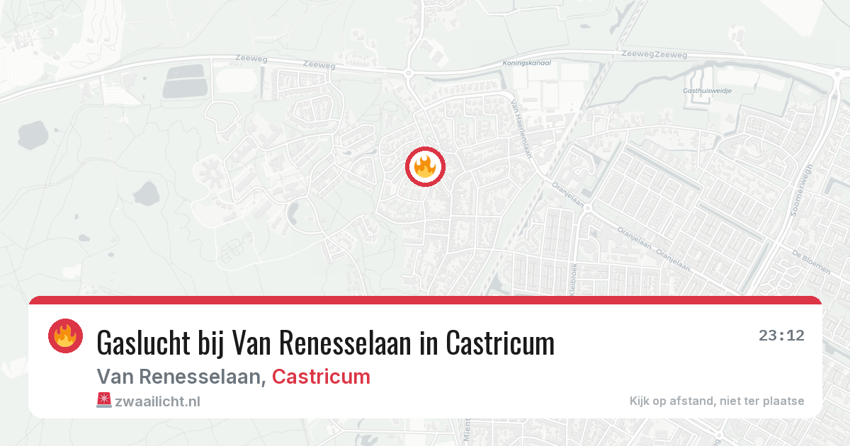 Gaslucht bij Van Renesselaan in Castricum — 16 jul 2026