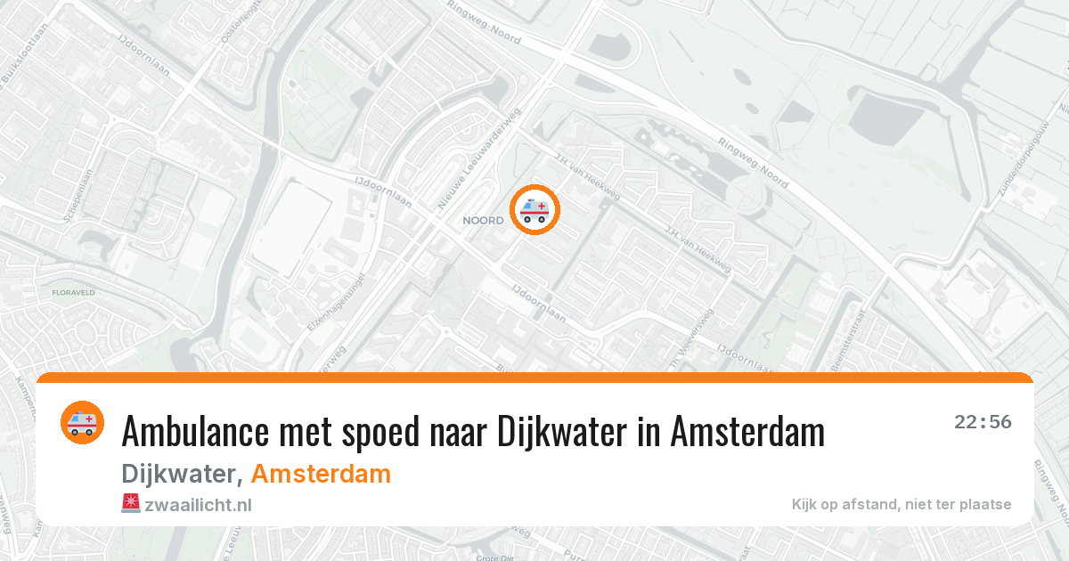 Ambulance met spoed naar Dijkwater in Amsterdam — 29 mei 2026