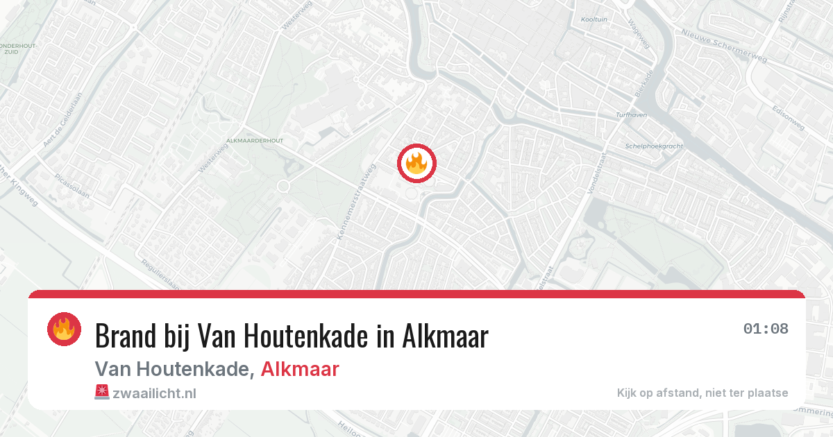 Brand bij Van Houtenkade in Alkmaar — 18 jun 2026