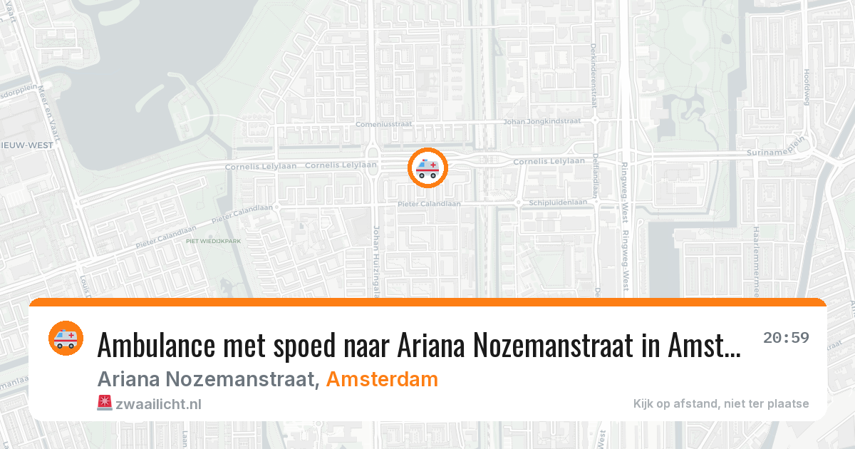 Ambulance met spoed naar Ariana Nozemanstraat in Amsterdam — 14 jun 2026