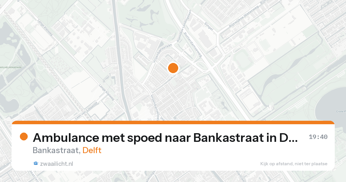 Ambulance met spoed naar Bankastraat in Delft — 20 aug 2026