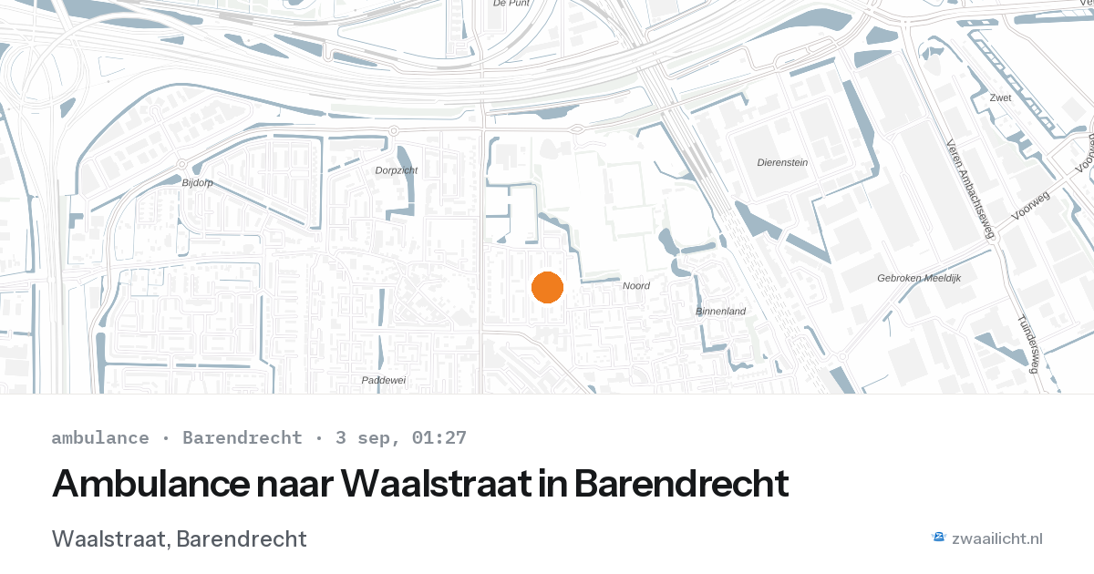 Ambulance naar Waalstraat in Barendrecht — 2 sep 2026